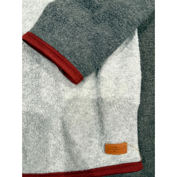 7 For All Mankind Boys Gray Colorblock Fleece Sweatshirt Red Trim Size S - Picture 3 of 6